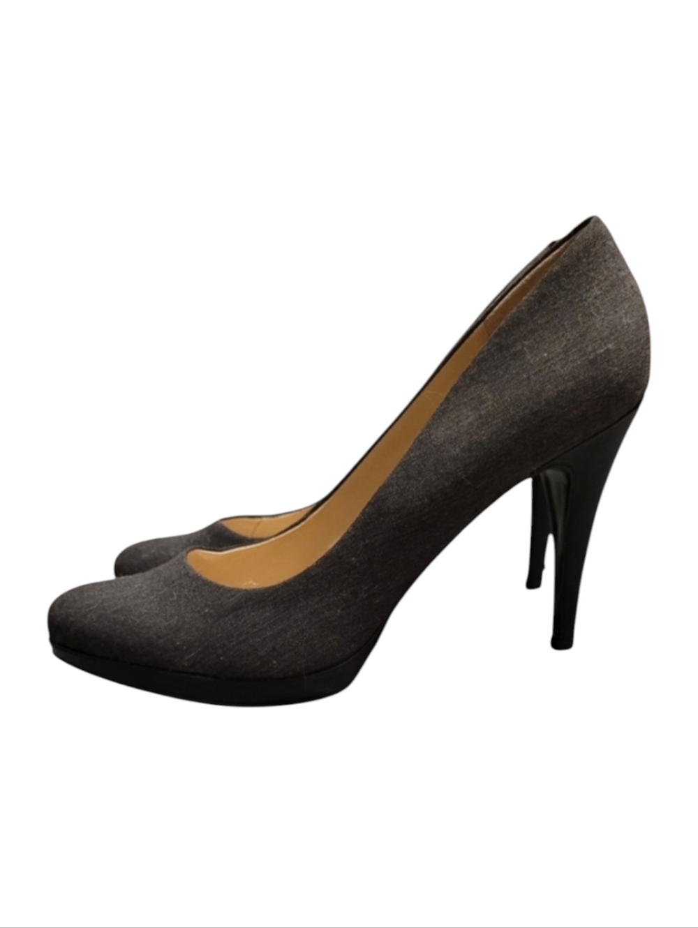 Nine West Classic Gray Fabric High Heel Closed Toe Heels Size 10 Womens